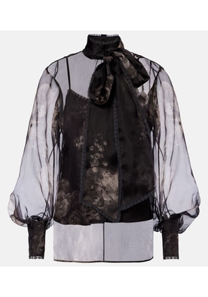 Zimmermann Hypnotic floral silk organza blouse