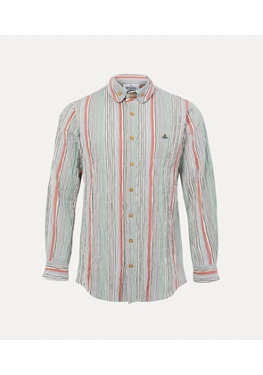 Vivienne Westwood Two Button Krall Shirt Smocked Shirting Multi-stripe 48 Men