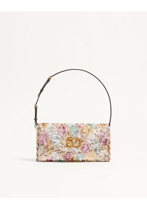 Valentino Garavani Valentino Garavani DeVain Small Shoulder Bag With Rhombelle Embroidery. Woman MULTICOLOUR UNI