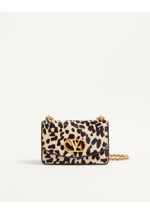 Valentino Garavani Valentino Garavani Vain Small Shoulder Bag In Pony Effect Calfskin With Animalier Print Woman NATURAL/BROWN UNI