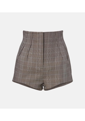 Mugler Houndstooth virgin wool shorts