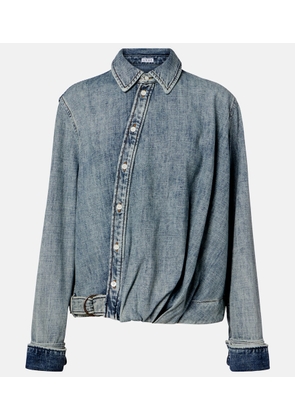 Loewe Draped belted denim shirt