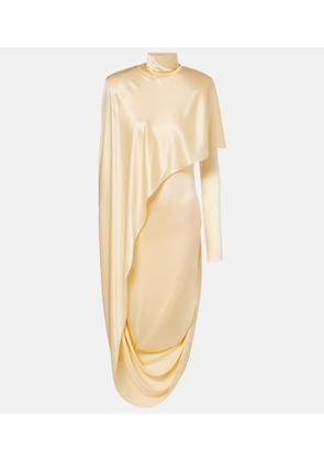 Mugler Draped silk-blend midi dress