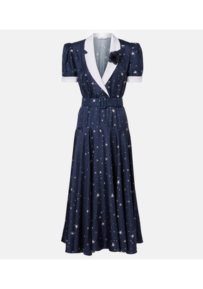 Rodarte Printed silk twill midi dress