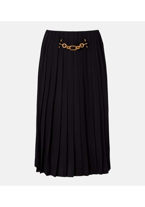 Balmain Chain-detail pleated midi skirt