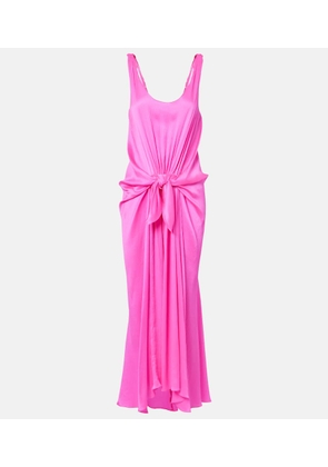 JW Anderson Gathered silk satin midi dress