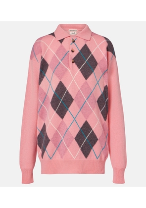 JW Anderson Argyle wool polo sweater