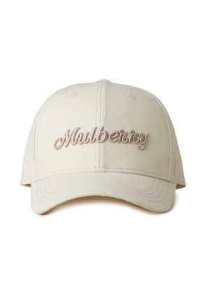 Mulberry Women's Logo Embroidered Baseball Cap Eggshell