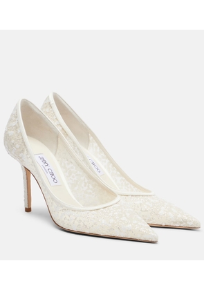 Jimmy Choo Love embroidered tulle pumps