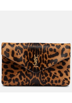 Saint Laurent Cassandre Large calf hair clutch
