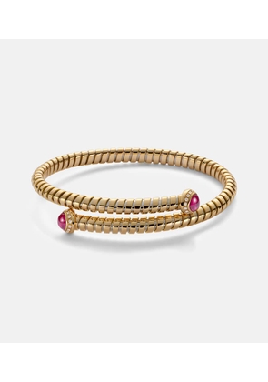 Marina B 18kt yellow gold bangle with rubies and diamonds
