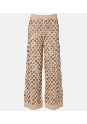 Gucci GG wool and cashmere-blend wide-leg pants