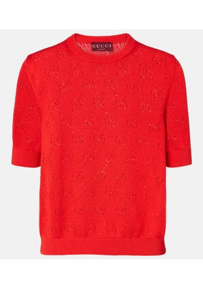 Gucci GG pointelle silk and cotton sweater