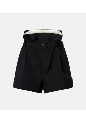 Saint Laurent Belted mohair and wool shorts