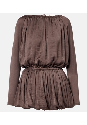 Saint Laurent Draped taffeta minidress