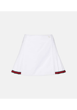 Gucci Web Stripe cotton poplin miniskirt