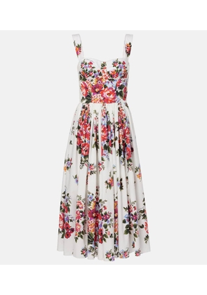 Dolce&Gabbana Floral cotton bustier dress