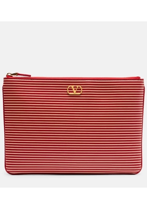Valentino Garavani VLogo striped leather pouch