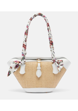 Dolce&Gabbana Capri Medium leather-trimmed raffia tote bag