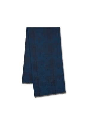 Mulberry Women's Check & Tree Rectangular Scarf Night Sky
