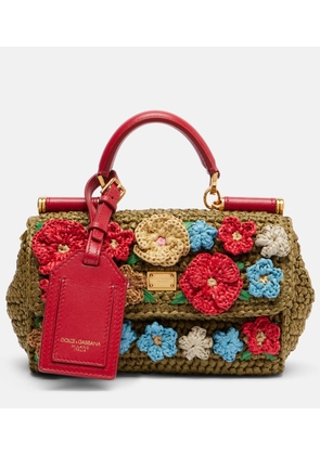 Dolce&Gabbana My Sicily Mini raffia-effect top-handle bag