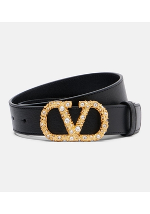 Valentino Garavani VLogo SwarovskiÂ®-embellished leather belt