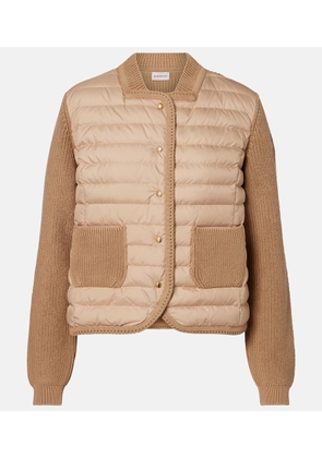 Moncler Down-paneled cotton cardigan