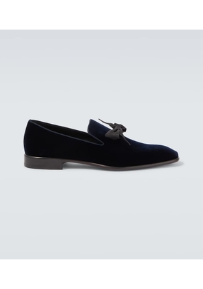 Christian Louboutin December First bow-detail velvet loafers