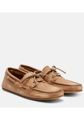 Gucci GG leather boat shoes