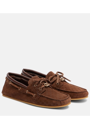 Gucci GG suede boat shoes