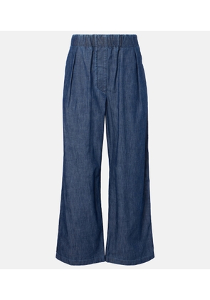 Jil Sander Cotton chambray wide-leg pants