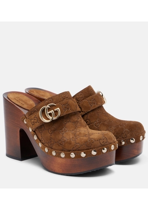 Gucci Double G suede clogs