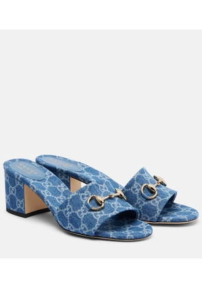 Gucci Horsebit GG denim sandals