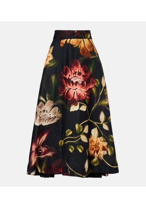 Agua by Agua Bendita Floral linen maxi skirt