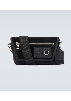 Loewe Flex Mini canvas and suede messenger bag