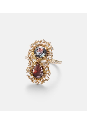 Suzanne Kalan 18kt gold (750/1000) ring with diamonds
