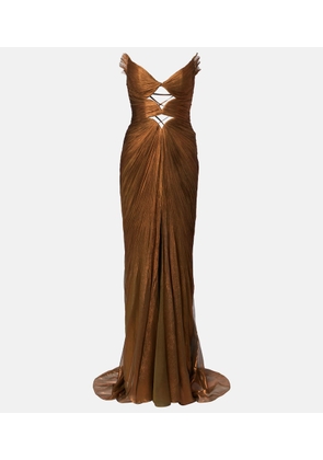 Maria Lucia Hohan Cutout pleated silk gown
