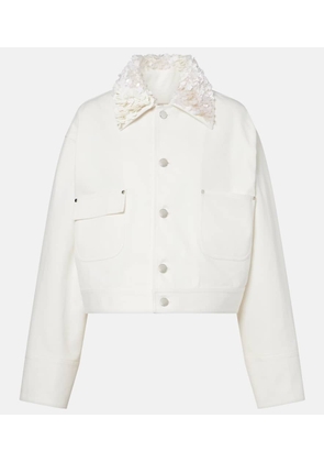 Plan C Sequined cotton drill jacket