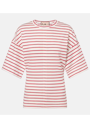 Plan C Striped cotton jersey T-shirt