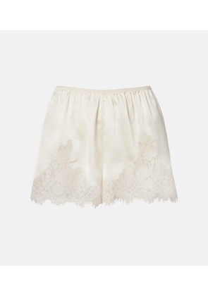 Doen Iona lace-trimmed silk shorts