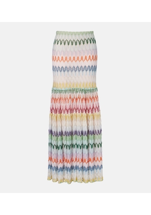 Missoni Tiered lame maxi skirt
