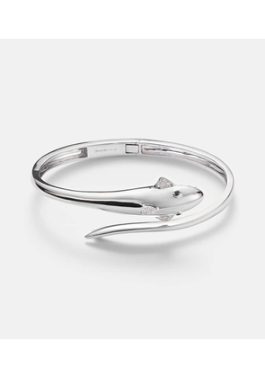 Yvonne Leon Requin 9kt white gold bangle with diamonds