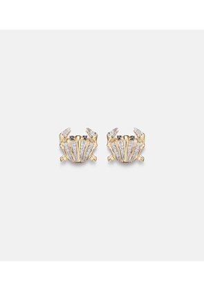 Yvonne Leon Crabe Coquillage 9kt gold earrings with diamonds