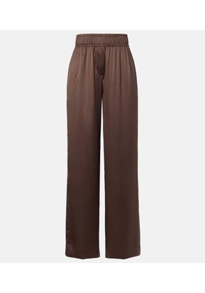 Brunello Cucinelli Silk-blend satin wide-leg pants