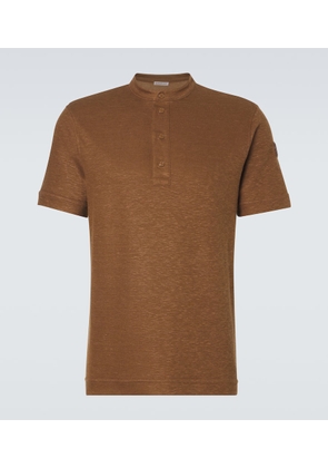 Moncler Cotton and linen-blend polo shirt