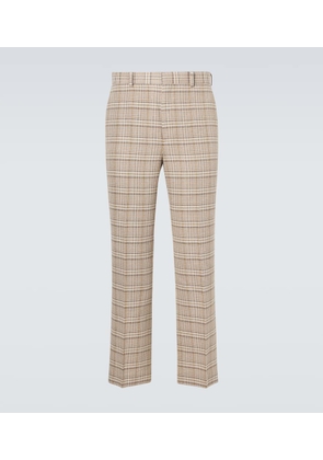 Auralee Checked silk and linen tweed straight pants