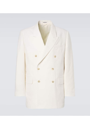 Auralee Double-breasted wool, cotton, and linen blazer
