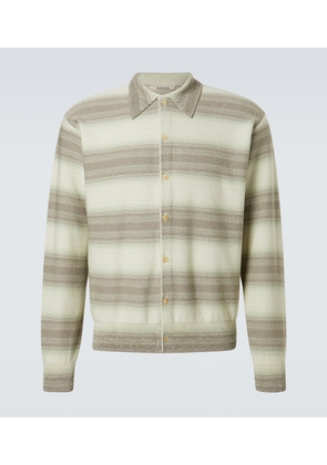 Auralee Striped cotton and silk cardigan