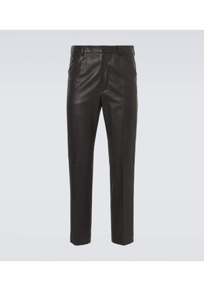 Auralee Leather straight pants