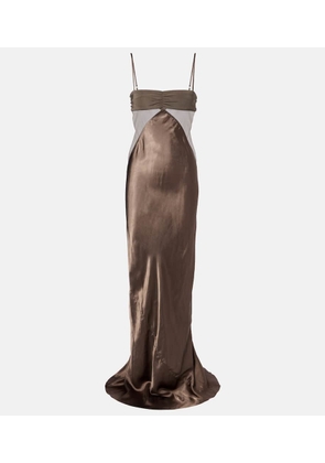 Rick Owens Combo silk-trimmed satin gown